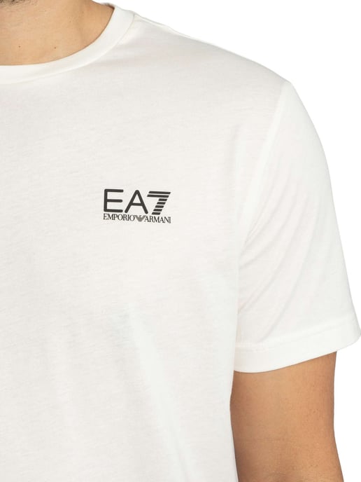 EA7 Chest Logo T-Shirt, Wit - Image 4