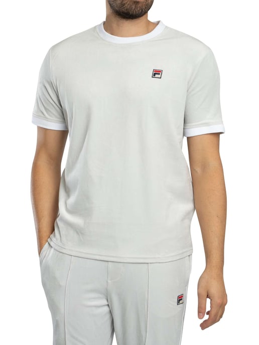 Fila Basilio Velours T-Shirt, Blauw - Image 2