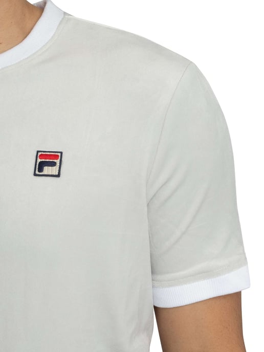 Fila Basilio Velours T-Shirt, Blauw - Image 4