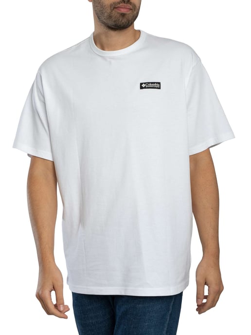 Columbia Heavyweight Back Graphic Relaxed T-Shirt, White - Image 1