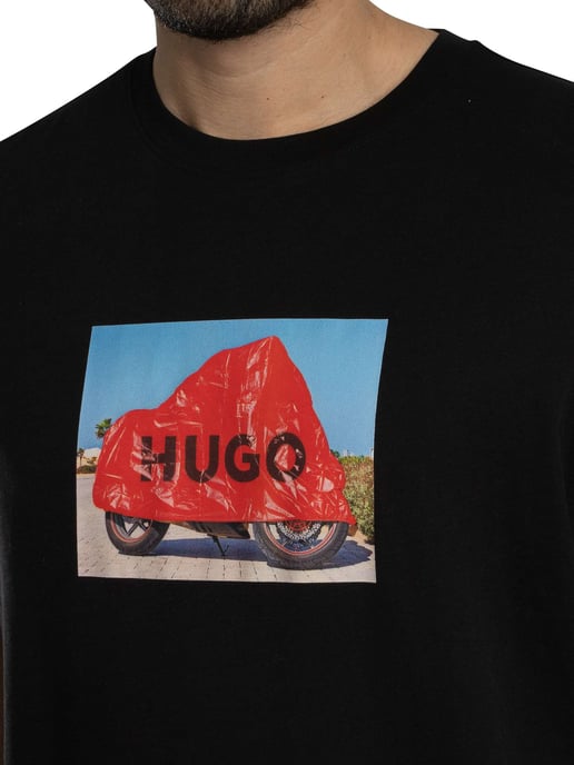 HUGO Dostino Graphic T-Shirt, Zwart - Image 4