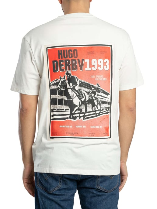 HUGO Derlyns Back Graphic T-Shirt, Wit - Image 3