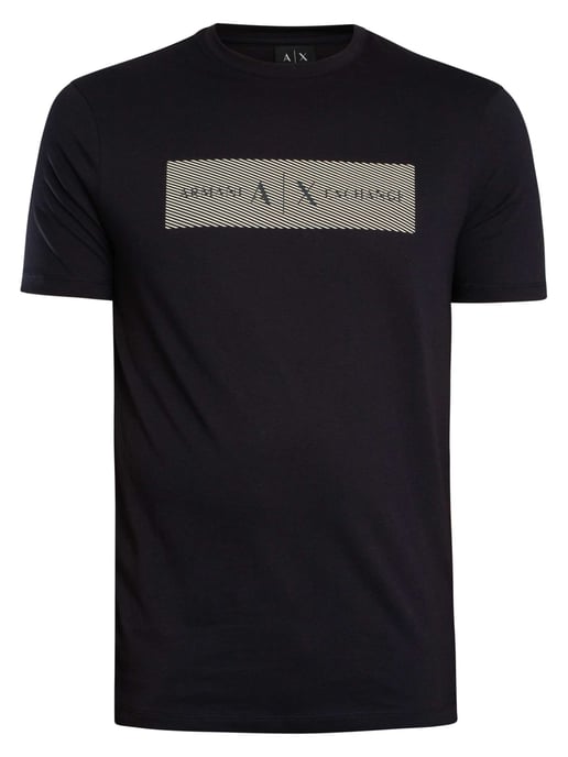 Armani Exchange T-Shirt Met Streeplogo, Blauw - Image 5