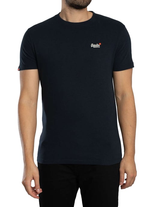 Superdry Essential Contrast EMB T-Shirt, Blue - Image 1