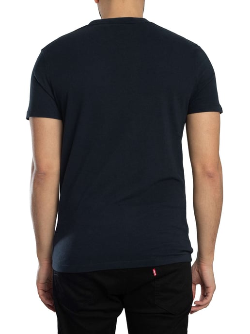 Superdry Essential Contrast EMB T-Shirt, Blue - Image 3