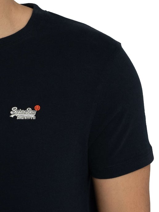 Superdry Essential Contrast EMB T-Shirt, Blue - Image 4