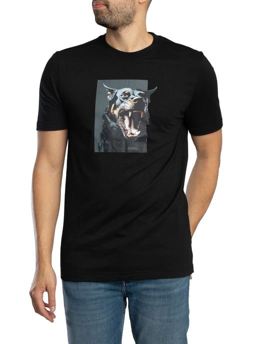 BOSS Te Dobermann Graphic T-Shirt, Black - Image 2
