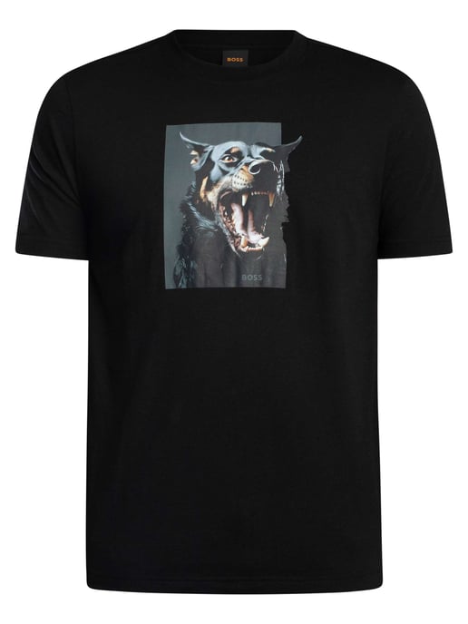 BOSS Te Dobermann Graphic T-Shirt, Black - Image 6
