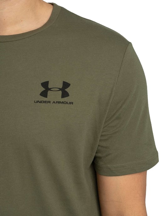 Under Armour Losvallend T-Shirt Met Logo Op De Linkerborst, Groen - Image 4