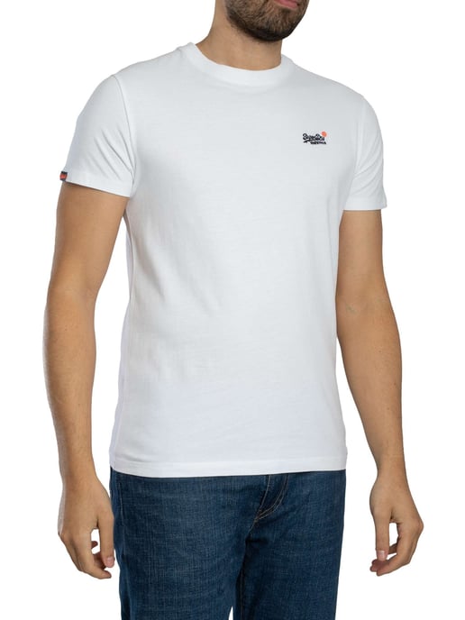 Superdry Essential Contrast EMB T-Shirt, White - Image 2