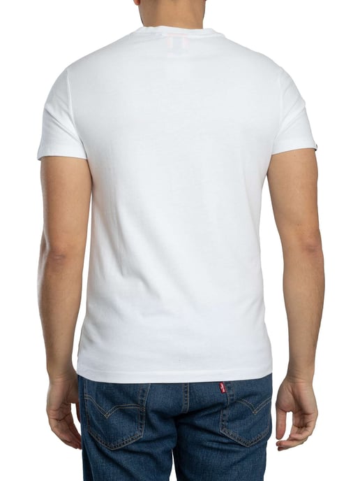 Superdry Essential Contrast EMB T-Shirt, White - Image 3