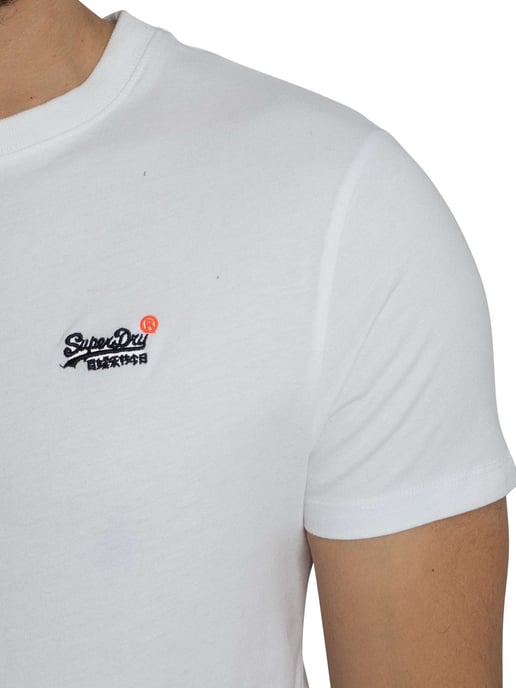 Superdry Essential Contrast EMB T-Shirt, White - Image 4