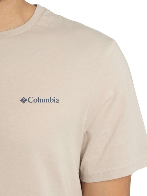 Columbia CSC Outdoor T-Shirt Met Grafische Print Op De Achterkant, Beige - Image 4