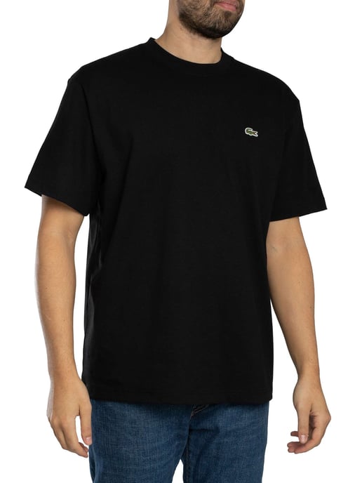 Lacoste T-Shirt Van Zware Katoenen Jersey, Zwart - Image 2