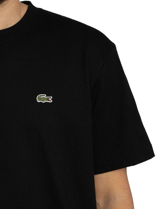Lacoste T-Shirt Van Zware Katoenen Jersey, Zwart - Image 4
