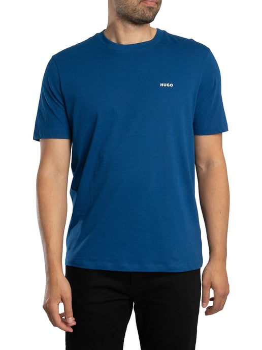 HUGO T-Shirt Met Dero222-Logo, Blauw - Image 1