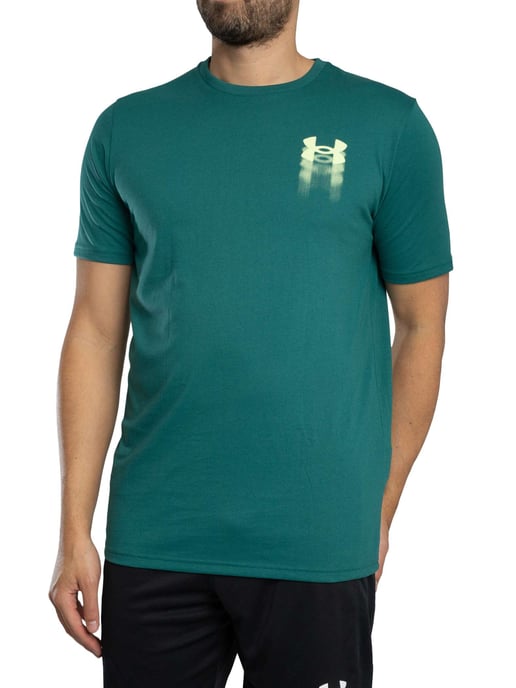 Under Armour Losvallend T-Shirt Met Wazig Logo Op De Achterkant, Groen - Image 2