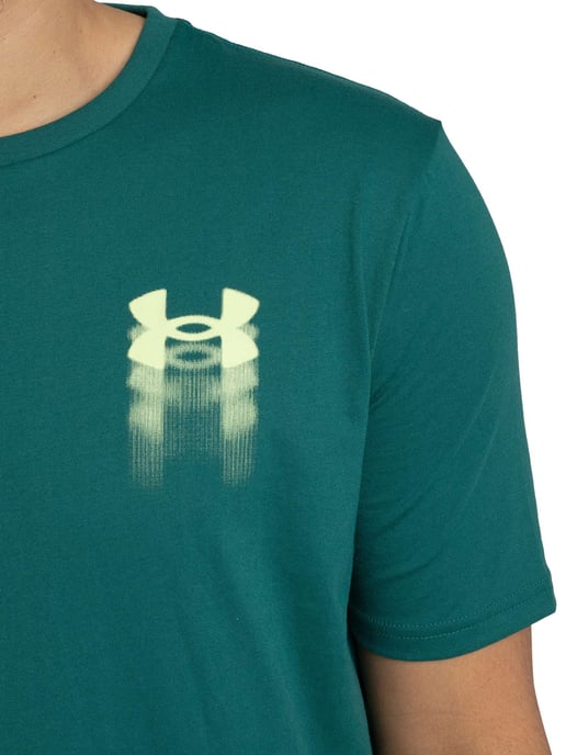 Under Armour Losvallend T-Shirt Met Wazig Logo Op De Achterkant, Groen - Image 4
