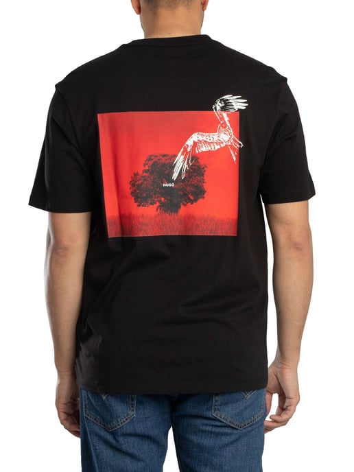 HUGO Derlyns Back Graphic T-Shirt, Zwart - Image 3