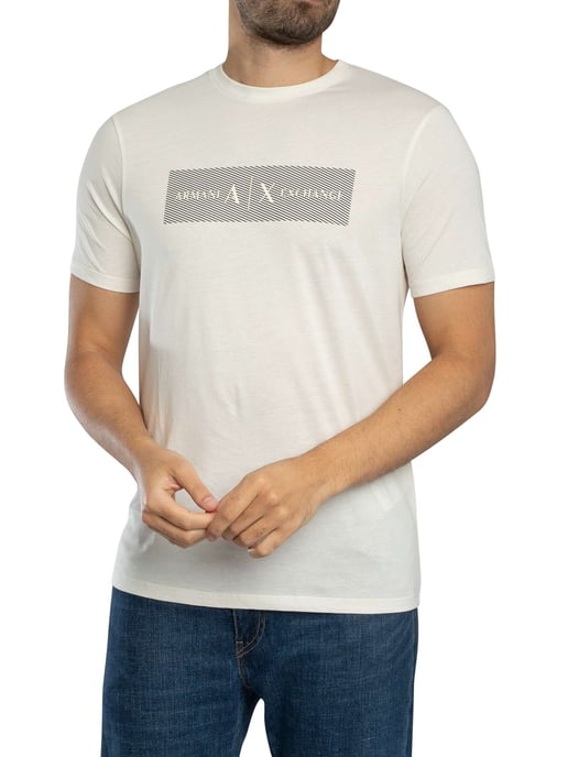 Armani Exchange T-Shirt Met Streeplogo, Beige - Image 2