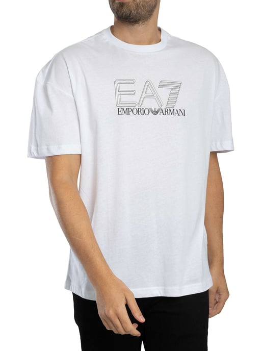 EA7 Echo Graphic T-Shirt, Wit - Image 2