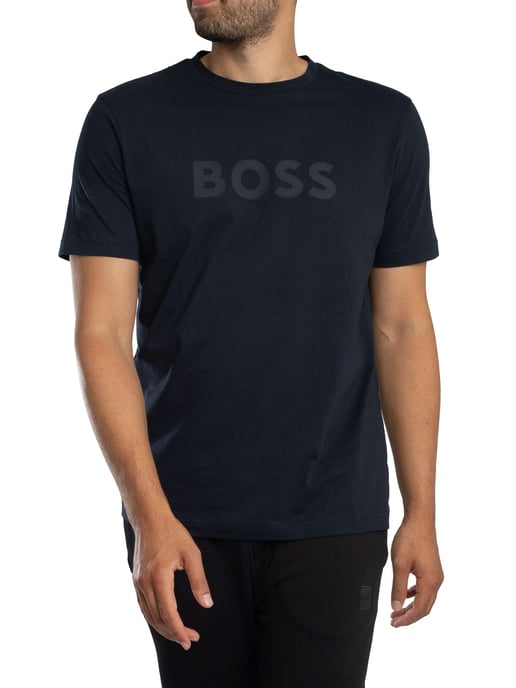 BOSS T-Shirt Met Logo, Blauw - Image 2