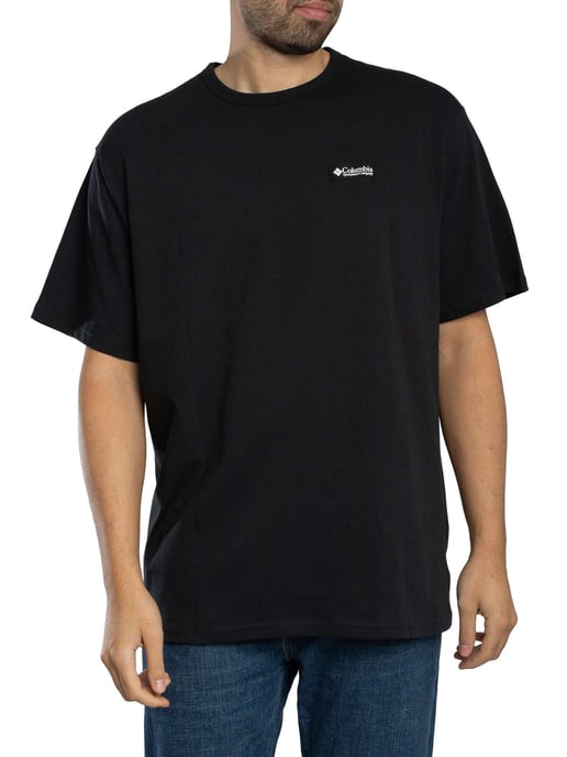 Columbia Heavyweight Back Graphic Relaxed T-Shirt, Black - Image 1