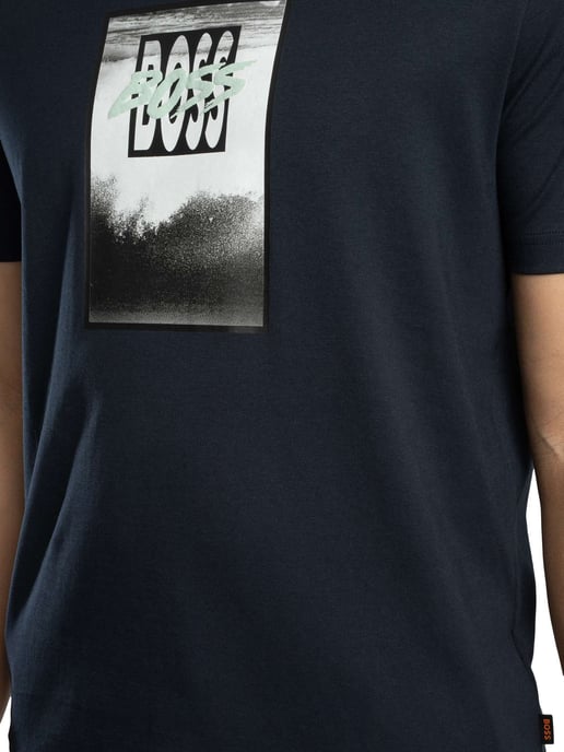 BOSS Te Dj Graphic T-Shirt, Blue - Image 4