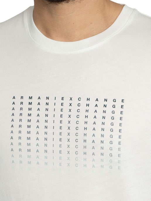 Armani Exchange Slim Brand Repeat Graphic T-Shirt, Wit - Image 4