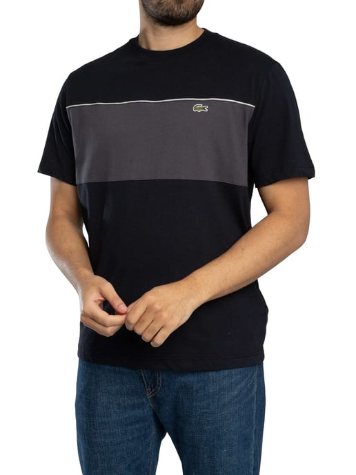 Lacoste Colour Block Cotton T-Shirt, Black - Image 2