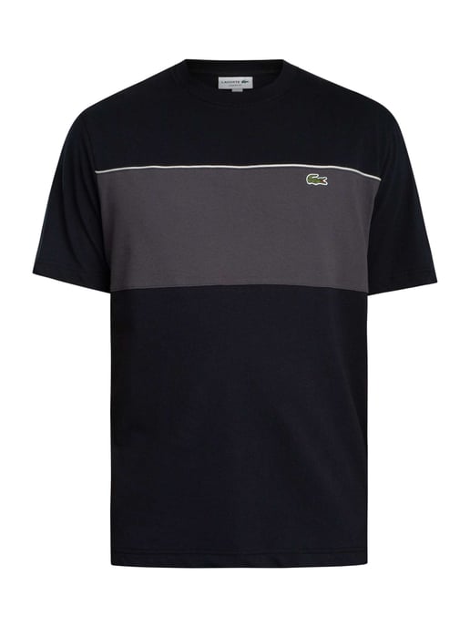 Lacoste Colour Block Cotton T-Shirt, Black - Image 5