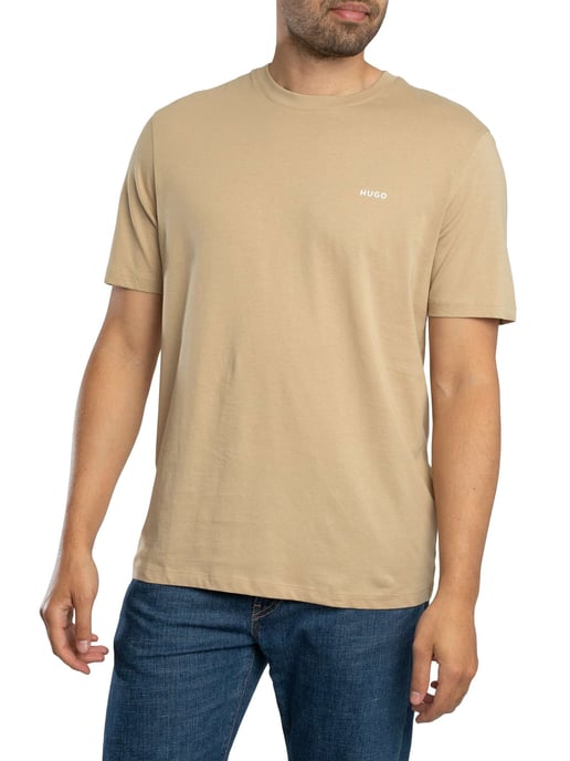 HUGO T-Shirt Met Dero222-Logo, Beige - Image 2