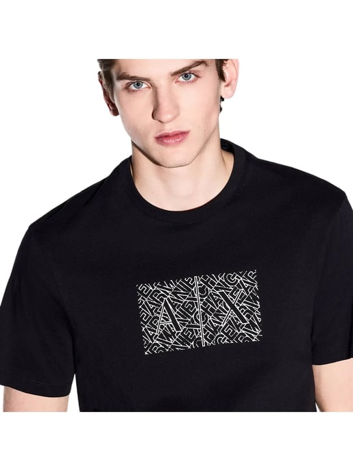 Armani Exchange Outline Graphic Slim T-Shirt, Black - Image 3