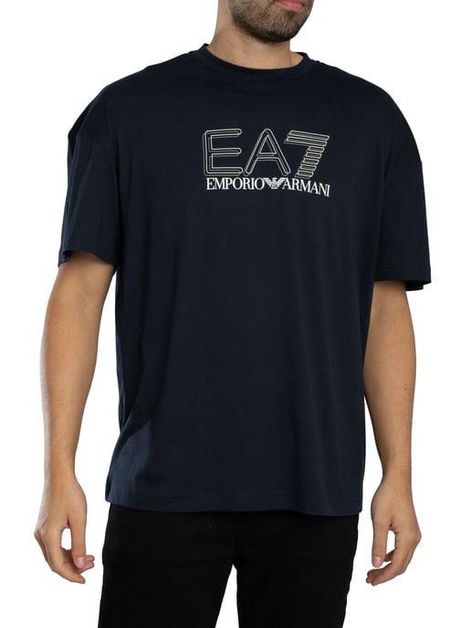 EA7 Echo Graphic T-Shirt, Blauw - Image 2