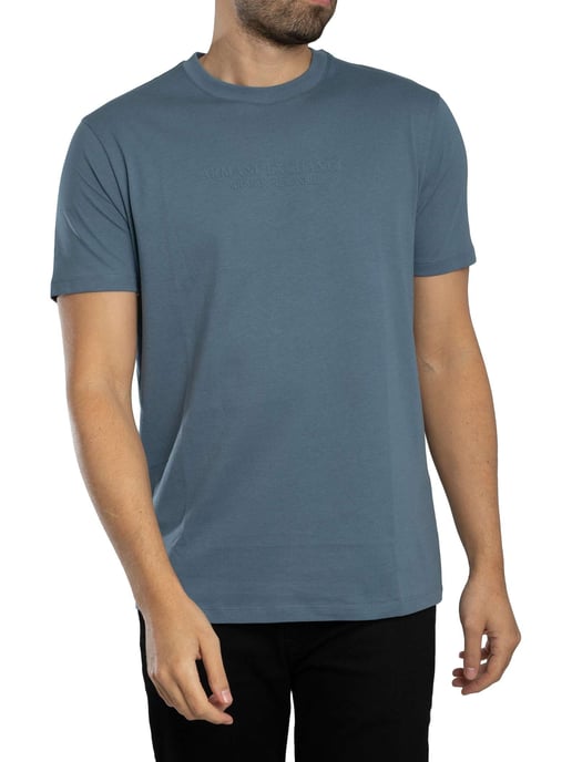 Armani Exchange Merk Grafisch T-Shirt, Blauw - Image 2