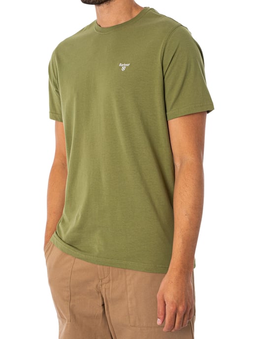 Barbour Tailored Sports T-Shirt, Green - Image 2