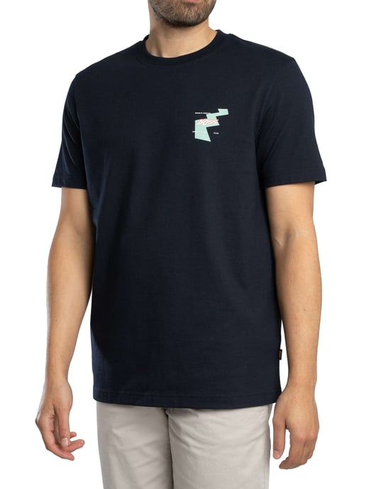 BOSS Te Movement Back Graphic T-Shirt, Blue - Image 2