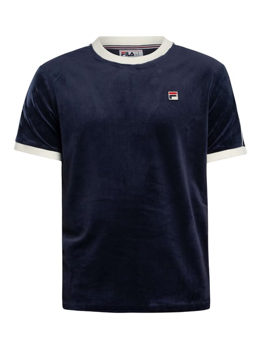Fila Basilio Velours T-Shirt, Blauw - Image 5