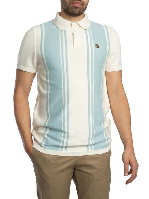 Fila Gebreid Poloshirt In Buddy Bowling-Stijl, Blauw - Image 1