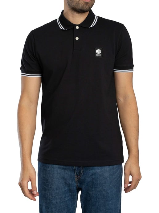 Pretty Green Rayner Polo Shirt, Black - Image 1