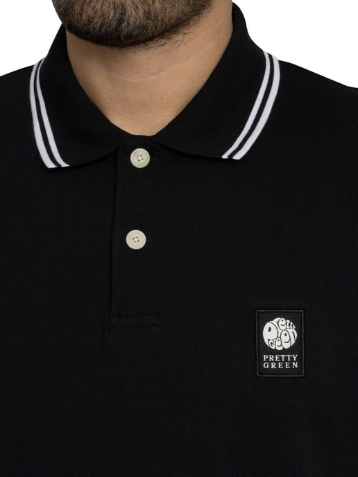 Pretty Green Rayner Polo Shirt, Black - Image 4