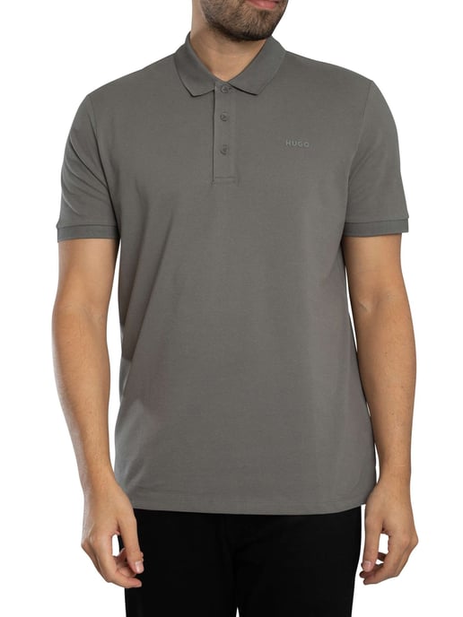 HUGO Donos222 Logo Polo Shirt, Grijs - Image 1