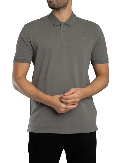 HUGO Donos222 Logo Polo Shirt, Grijs - Image 2