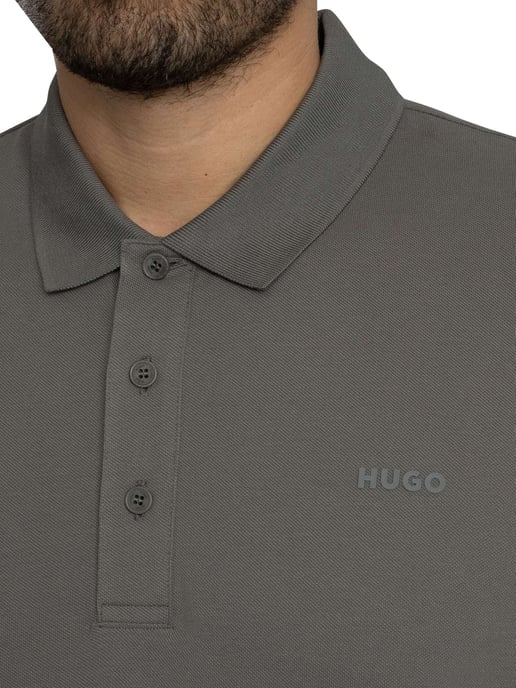HUGO Donos222 Logo Polo Shirt, Grijs - Image 4