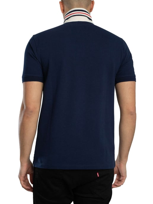 Fila Achille Heritage Tape Basic Polo Shirt, Blue - Image 3