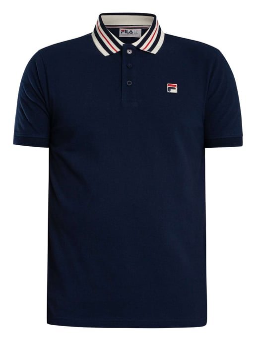 Fila Achille Heritage Tape Basic Polo Shirt, Blue - Image 5