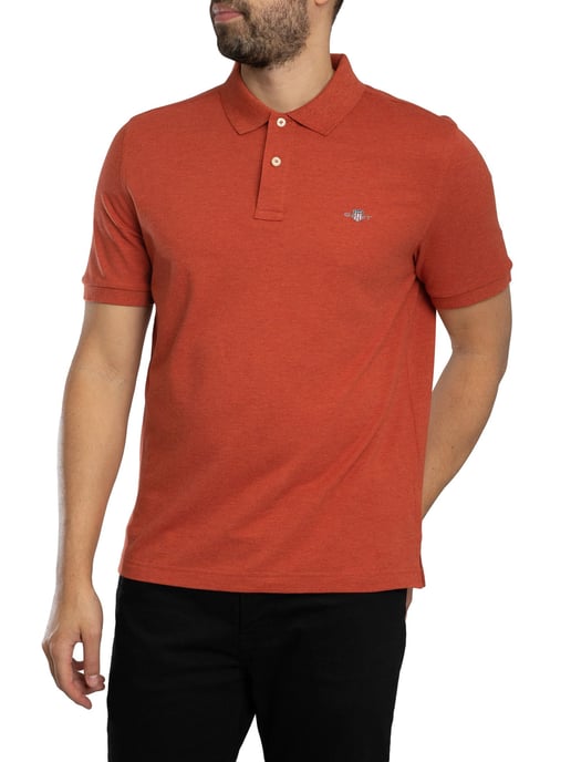 GANT Regular Shield Pique Polo Shirt, Red - Image 2