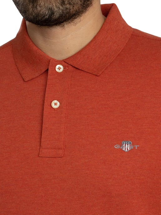 GANT Regular Shield Pique Polo Shirt, Red - Image 4