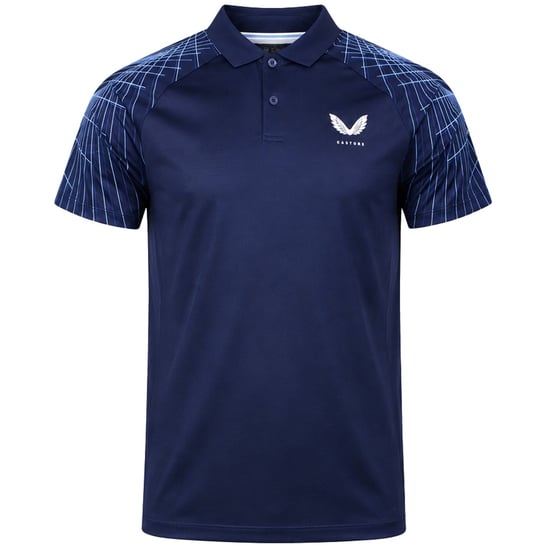 Castore Club Shoulder Graphic Mens Navy Golf Polo Shirt - Image 1