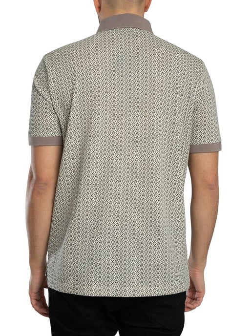 Armani Exchange Polo Shirt Met All-Over Print, Beige - Image 3